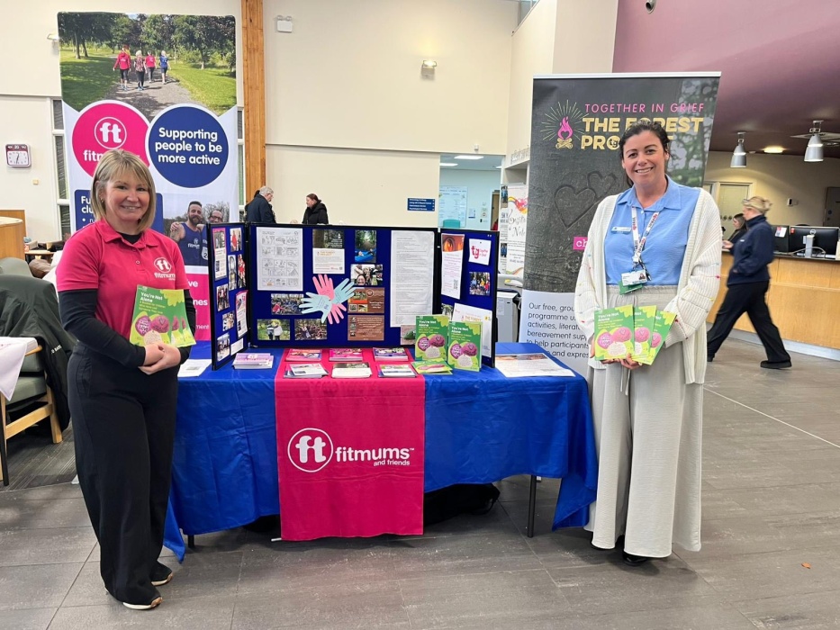 photograph at Launch Week - Heather Gibson (Bereavement Coordinator) and Alex Wray (Matron for End of Life, Hull University Teaching Hospitals)