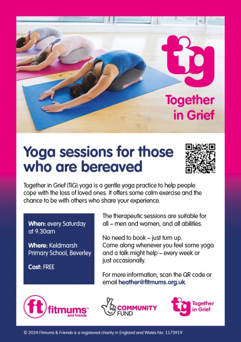 TiG yoga flyer which repeats the details on this web page