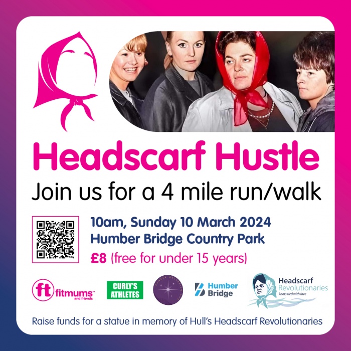 flyer for the Headscarf Hustle - all details are included in the text above