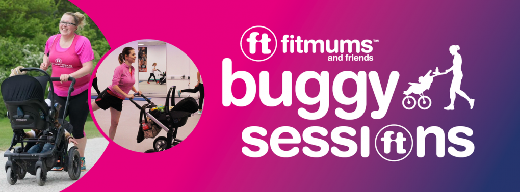 Fitmums & Friends buggy session banner showing mums working out with babies in buggies