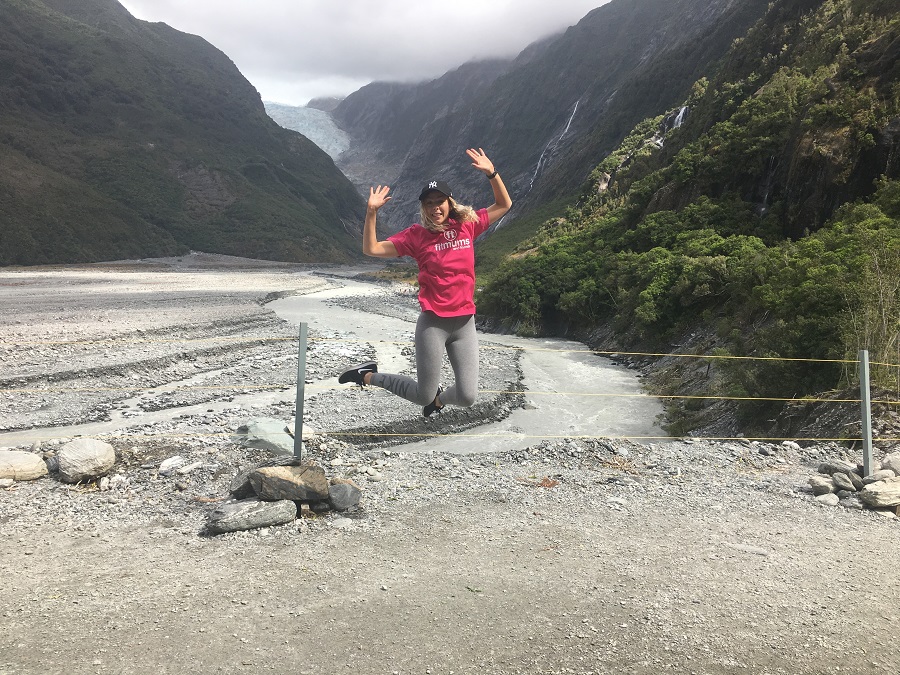 Rachel at The Franz Josef glacier (New Zealand)