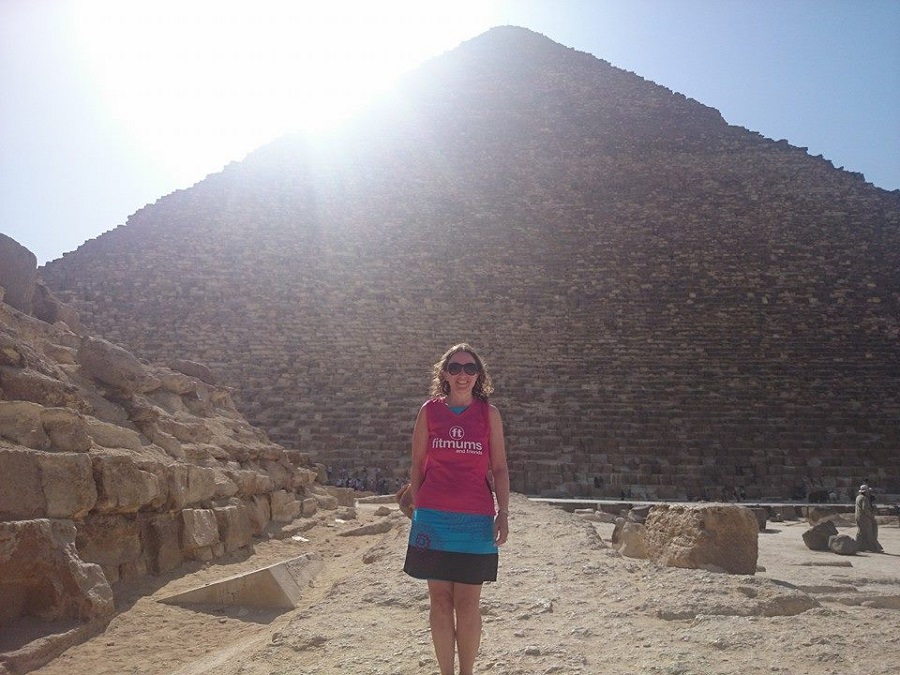 Helen at the great pyramids at Giza