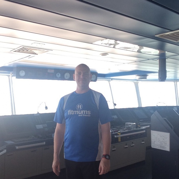 Darren on his ship in Port Fortin, Trinidad
