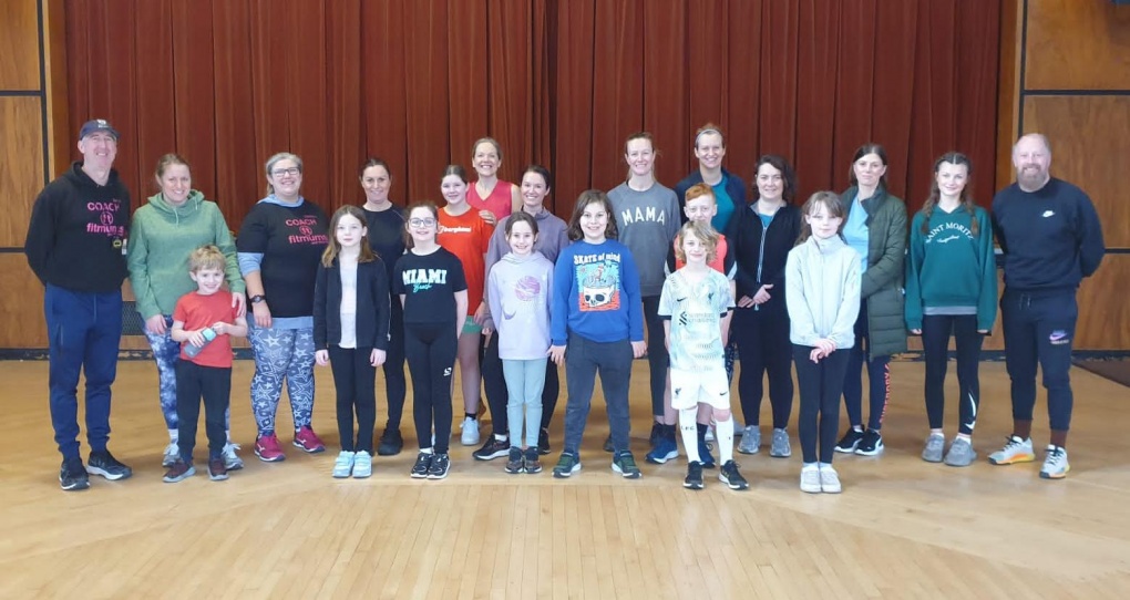 a group of adults and children at the first Saturday Active session