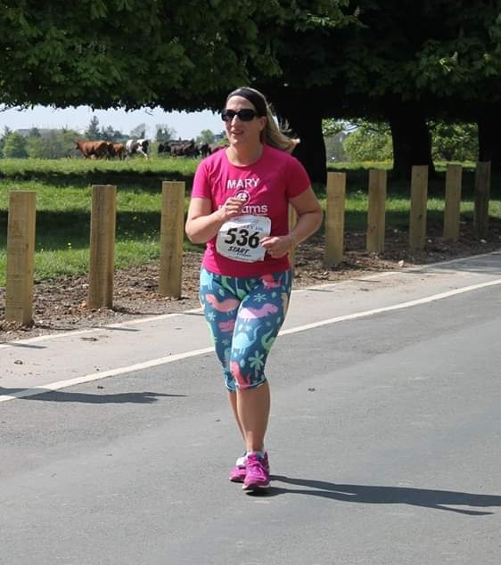 Mary walking during an event