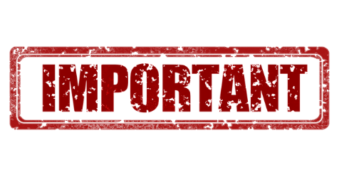 Red stamp of the word 'important' in capital letters