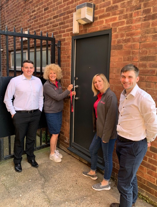 Officially opening the new office.