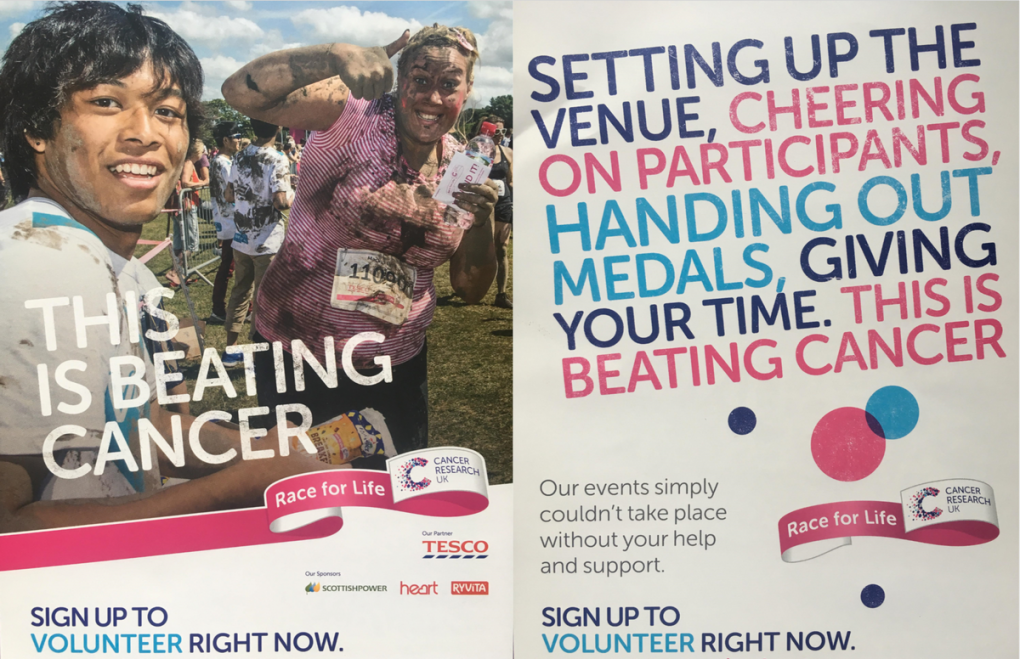 Race for Life volunteer flyer